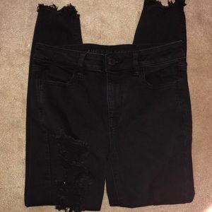 AE Black Hi-Rise Distressed Jeggings